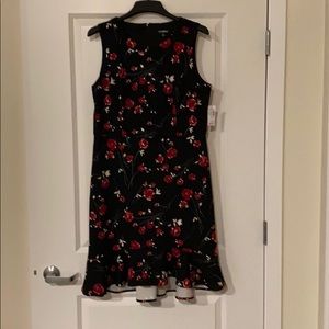 Roz&Ali Empire Black Rose Vine Floral Dress New